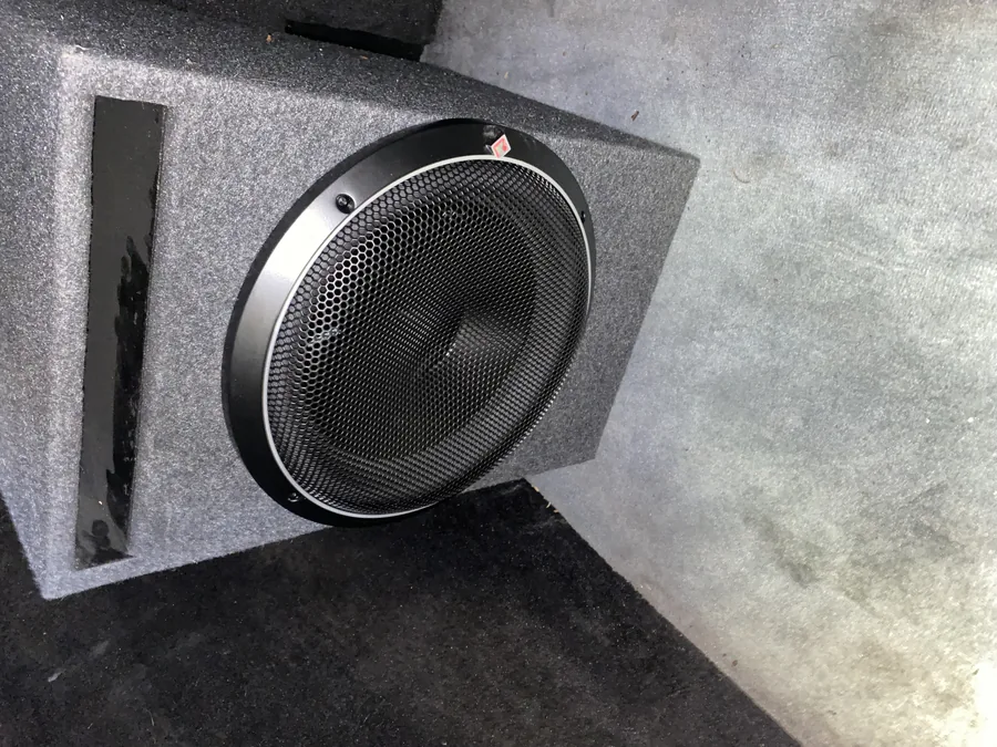 Lavigne's Car Audio built a custom subwoofer enclosure for a vehicle in North Bay, Ontario
